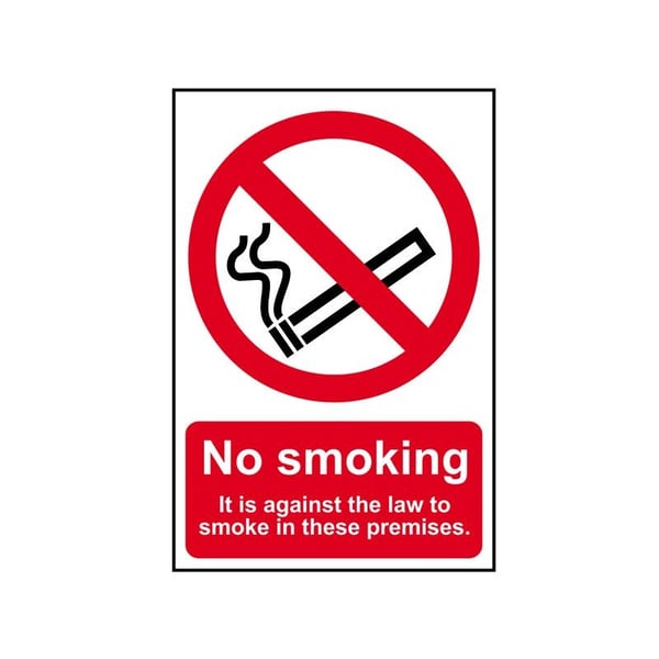 Scan Sign: No Smoking It Is Against The Law To Smoke In These Premises