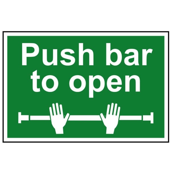 Scan Push Bar To Open - PVC-kyltti 300 x 200 mm Scan Push Bar To Open - PVC-kyltti 300 x 200 mm