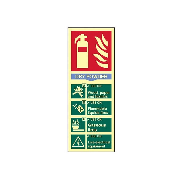 Scan Fire Extinguisher Composite - Dry Powder - Photoluminescent 75 X 200mm