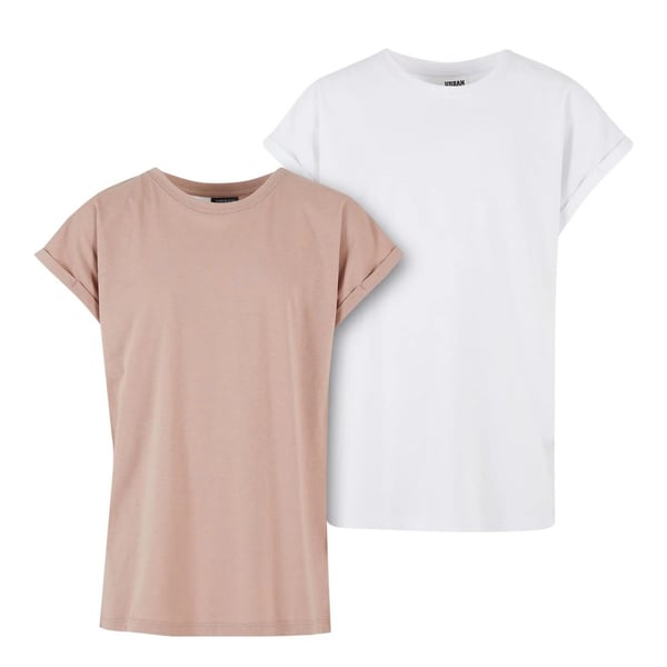 Urban Classics Girls Extended Shoulder T-Shirt (Pack of 2)