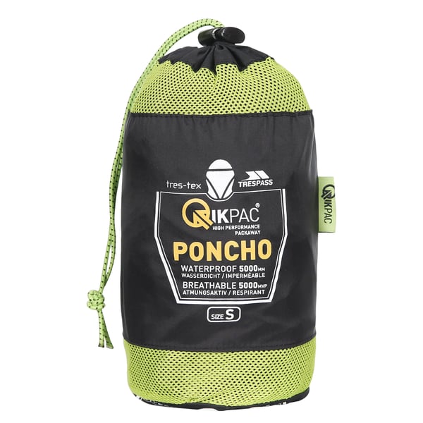 Trespass Qikpac Unisex Hooded Waterproof Packaway Poncho