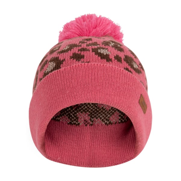 Trespass Girls Kaylani Leopard Print Knitted Beanie
