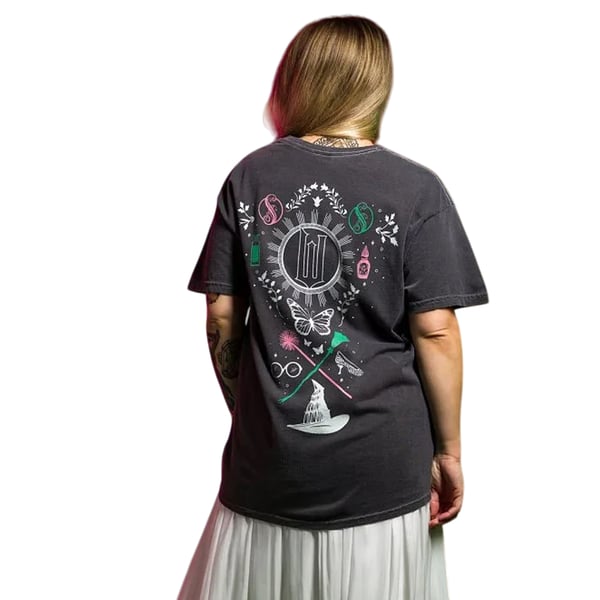 Wicked Unisex Adult Icons Vintage Wash Back Print T-Shirt