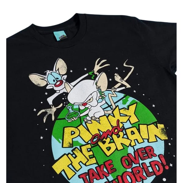 Pinky and The Brain Unisex Adult Take Over The World T-Shirt