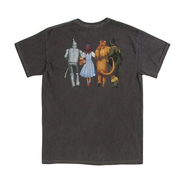 The Wizard Of Oz Unisex Adult Line Up Vintage Wash Back Print T-Shirt