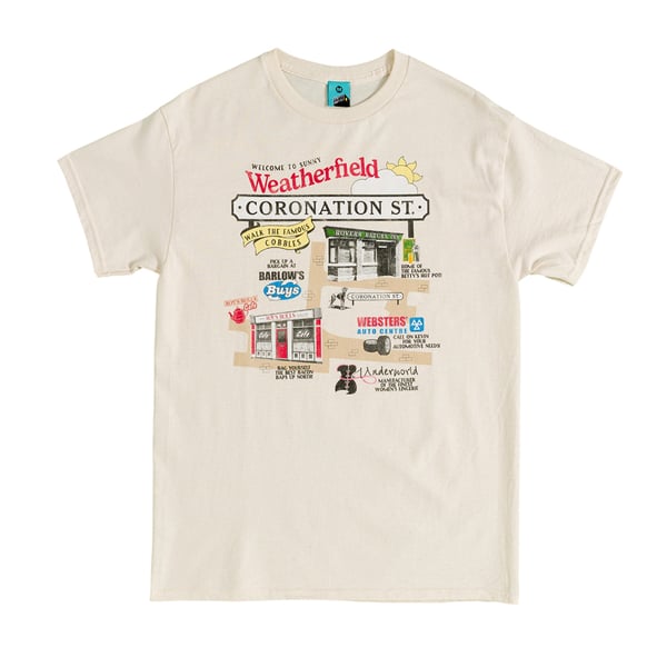 Truffle Shuffle Unisex Adult Coronation Street Inspired Weatherfield Map T-Shirt