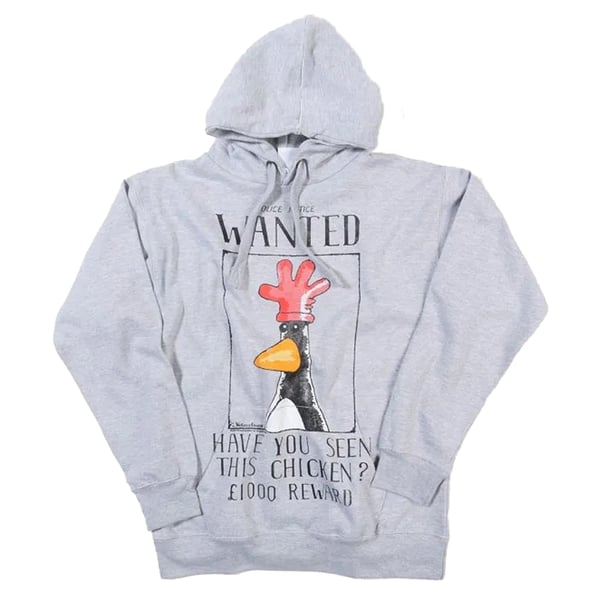 Wallace and Gromit Unisex Adult Feathers McGraw Wanted Poster Hoodie