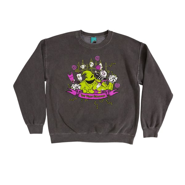The Nightmare Before Christmas Unisex Adult Oogie Boogie Vintage Wash Sweater Top