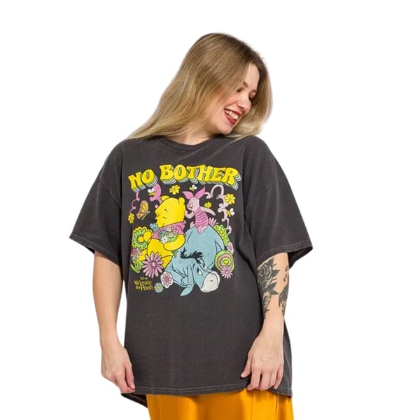 Winnie the Pooh Unisex Adult No Bother Vintage Wash T-Shirt