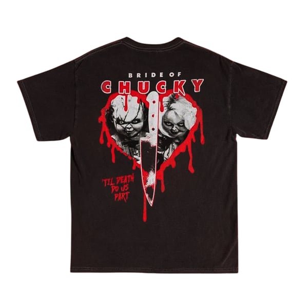 Bride of Chucky Unisex Adult Til Death Do Us Part Vintage Wash T-Shirt