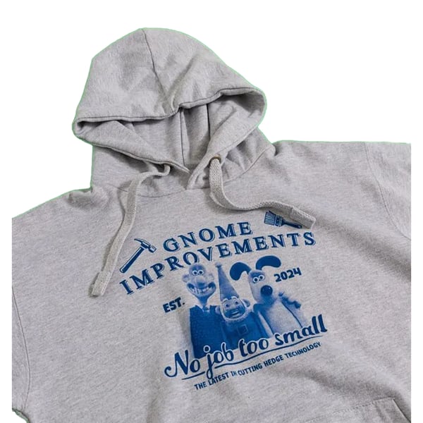 Wallace and Gromit Unisex Adult Vengeance Most Fowl Gnome Improvements Hoodie