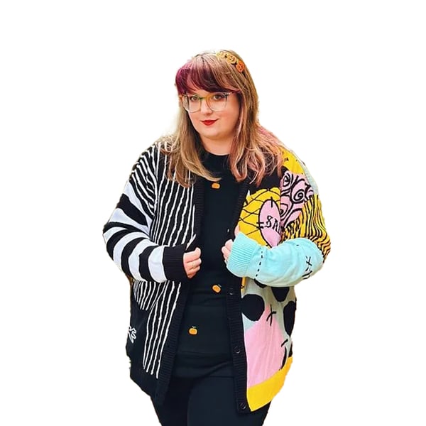 Nightmare Before Christmas Unisex Adult Patchwork Cardigan