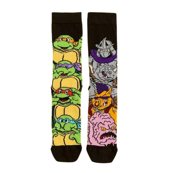 Teenage Mutant Ninja Turtles Unisex Adult Heroes And Villains Crew Socks Teenage Mutant Ninja Turtles Unisex Adult Heroes And Villains Crew Socks