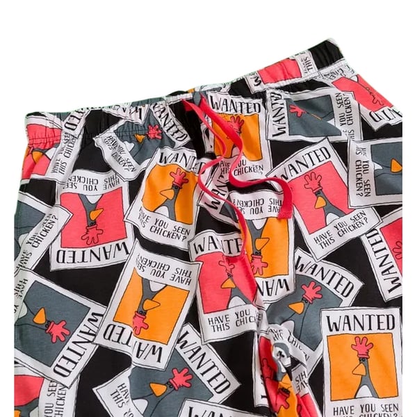 Wallace and Gromit Mens Wanted Poster Feathers McGraw Lounge Pants