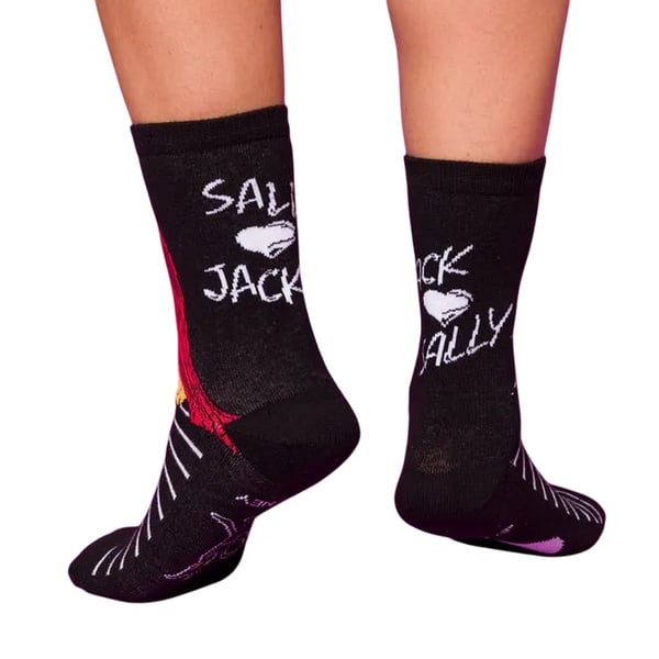 The Nightmare Before Christmas Unisex Adult Jack and Sally Crew Socks
