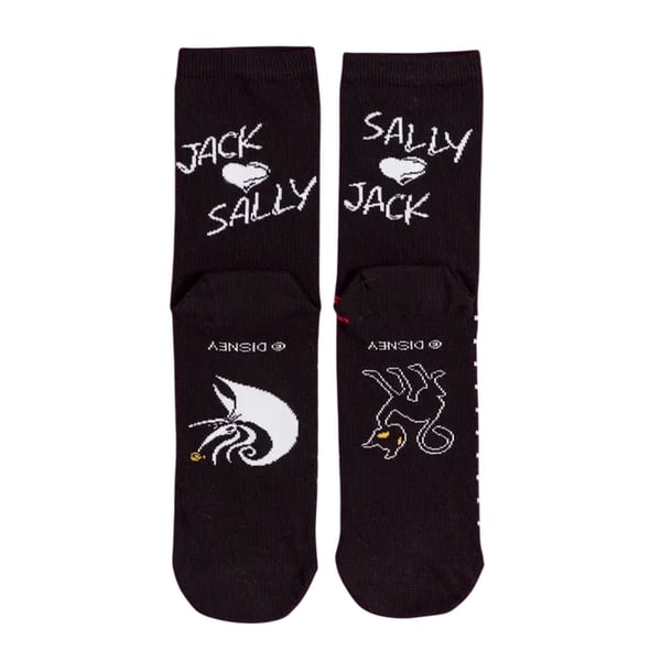 The Nightmare Before Christmas Unisex Adult Jack and Sally Crew Socks