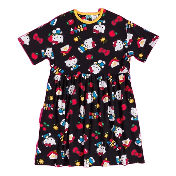 Hello Kitty Dam Klassisk Smockklänning med Helprint