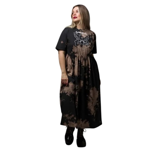 Care Bears Womens/Ladies Bad Angel Midi Tie Dye Smock Dress
