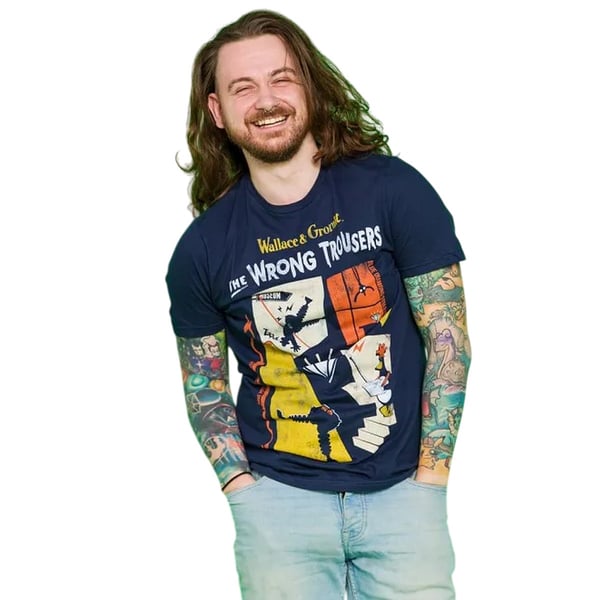 Wallace and Gromit Unisex Adult The Wrong Trousers Diamond T-Shirt