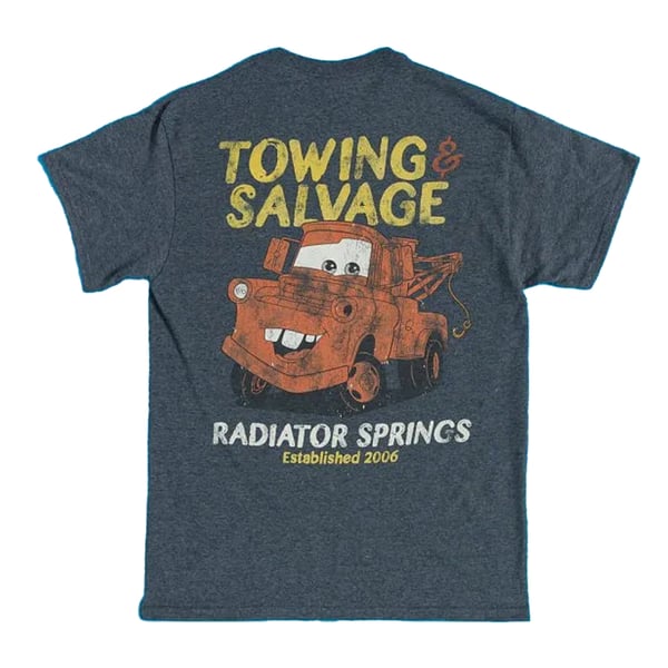 Cars Unisex Adult Towing And Salvage Tow Mater Back Print T-Shirt