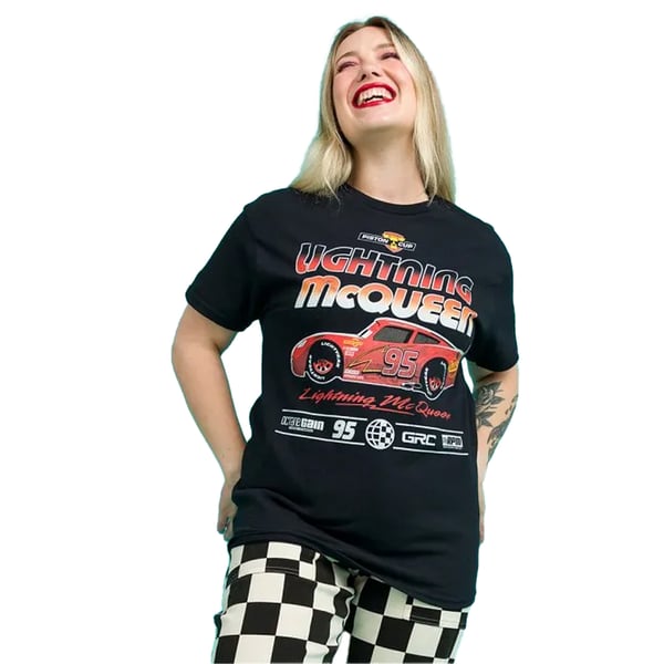 Cars Unisex Adult Race Lightning McQueen T-Shirt
