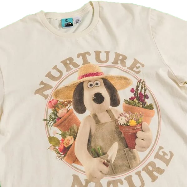 Wallace and Gromit Unisex Adult Nurture Nature T-Shirt