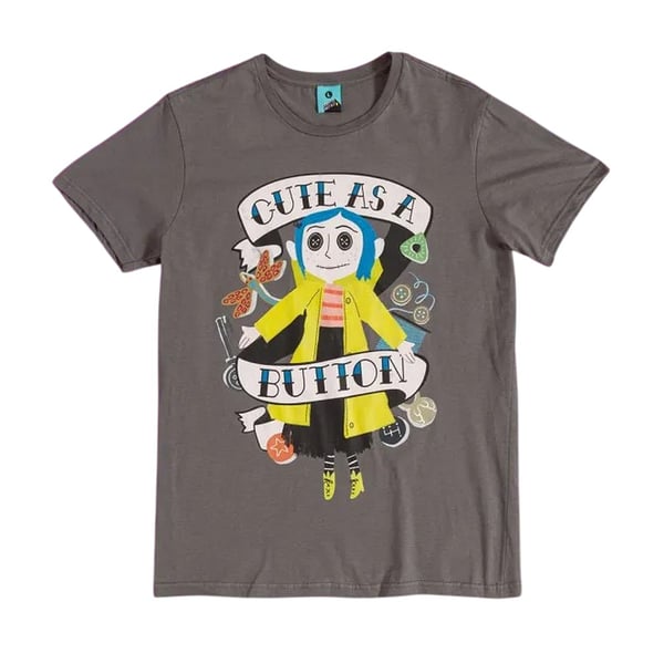 Coraline Womens/Ladies Cute As A Button Doll Fitted T-Shirt