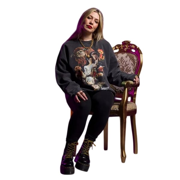 Labyrinth Unisex Adult Characters Vintage Wash Sweatshirt