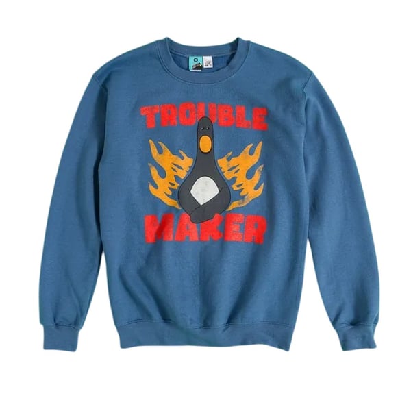 Wallace and Gromit Unisex Adult Trouble Maker Feathers McGraw Sweatshirt
