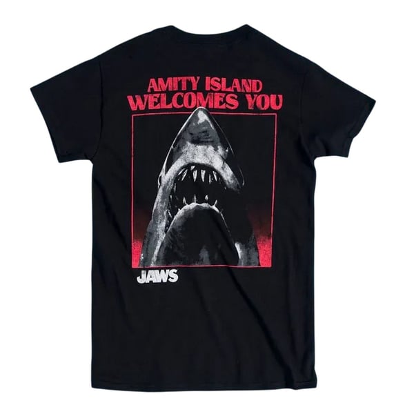 Jaws Unisex Adult Amity Island Welcomes You Back Print T-Shirt