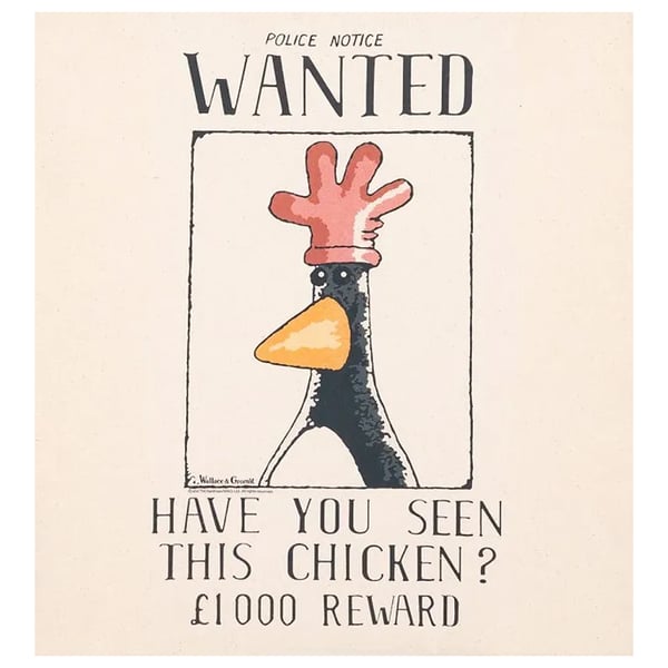 Wallace and Gromit Wanted Poster Feathers McGraw Tote Bag