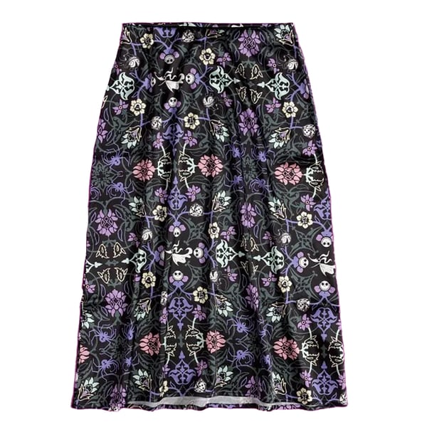 Nightmare Before Christmas Womens/Ladies Floral Satin Midi Skirt Nightmare Before Christmas Womens/Ladies Floral Satin Midi Skirt