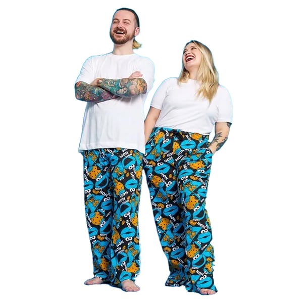 Sesame Street Mens All-Over Print Cookie Monster Lounge Pants