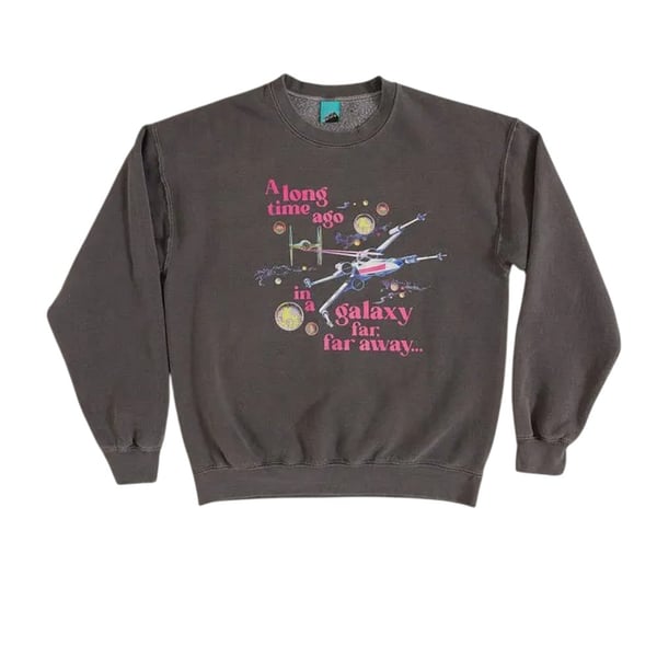 Star Wars Unisex Adult A Long Time Ago In A Galaxy Far Far Away Vintage Washed Sweatshirt