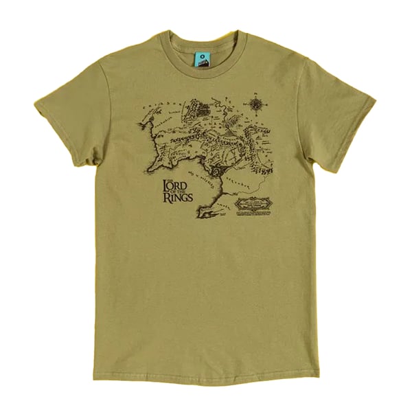 Sagan om ringen Unisex Vuxen Mellanjorden Karta T-shirt