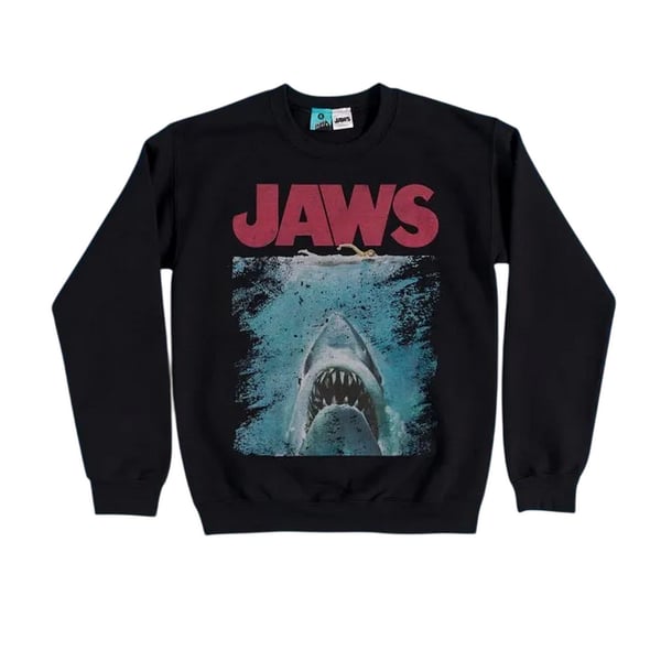 Jaws Unisex Adult Movie Poster Distressed Sweatshirt