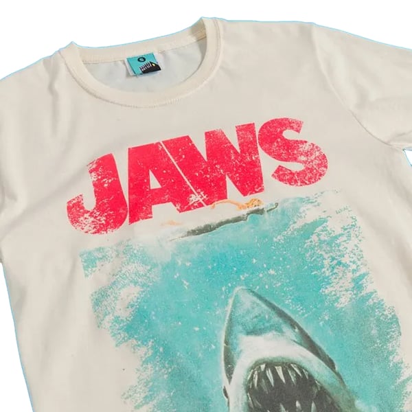 Jaws Unisex Adult Movie Poster Distressed T-Shirt