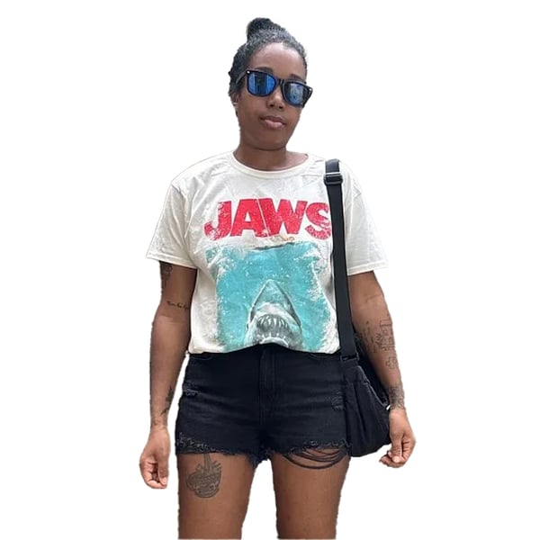 Jaws Unisex Adult Movie Poster Distressed T-Shirt