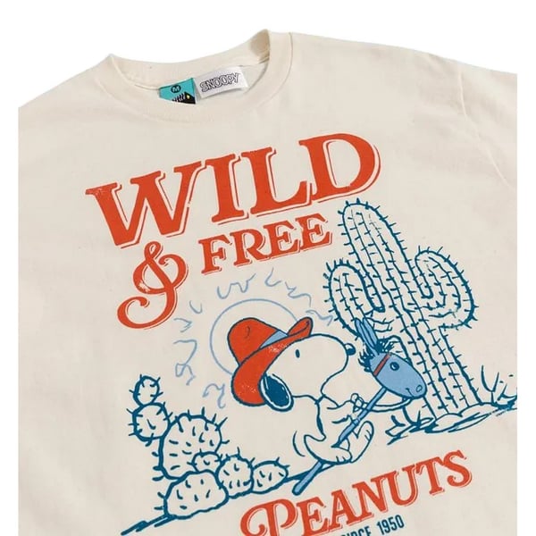 Peanuts Unisex Adult Wild And Free Snoopy T-Shirt