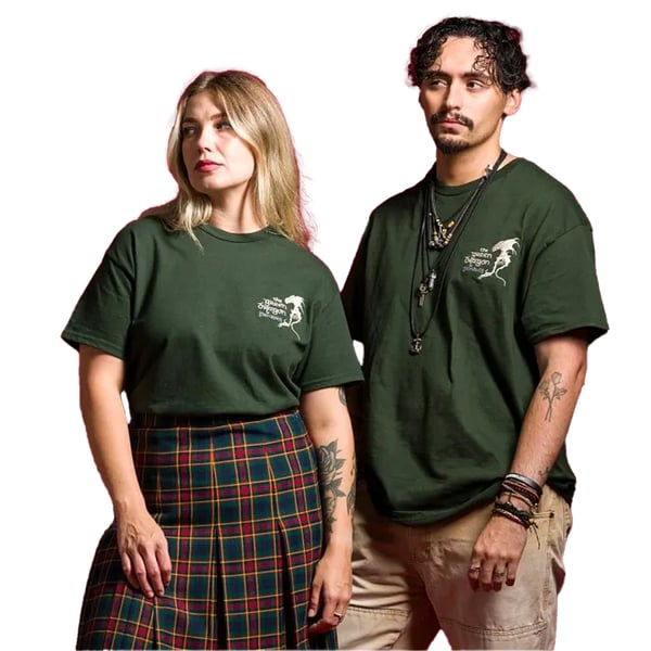 The Lord Of The Rings Unisex Adult Green Dragon Embroidered T-Shirt