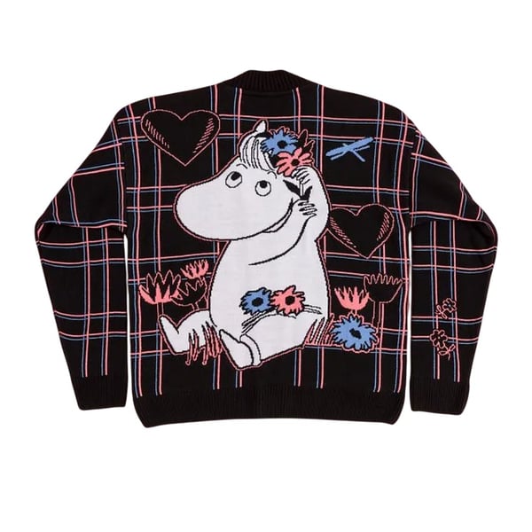 Moomin Unisex Adult In Love Checked 80th Cardigan
