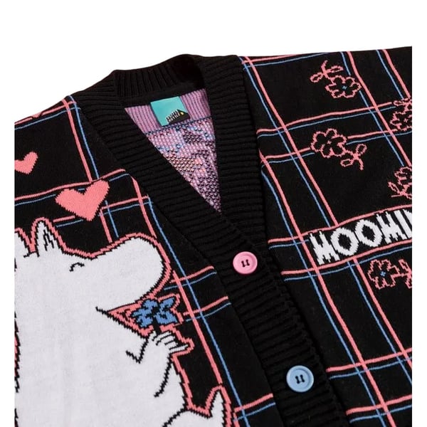 Moomin Unisex Adult In Love Checked 80th Cardigan