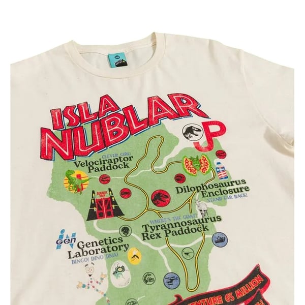 Jurassic Park Unisex Adult Isla Nublar Map T-Shirt