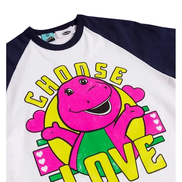 Barney Unisex Adult Chose Love Long-Sleeved Baseball T-Shirt