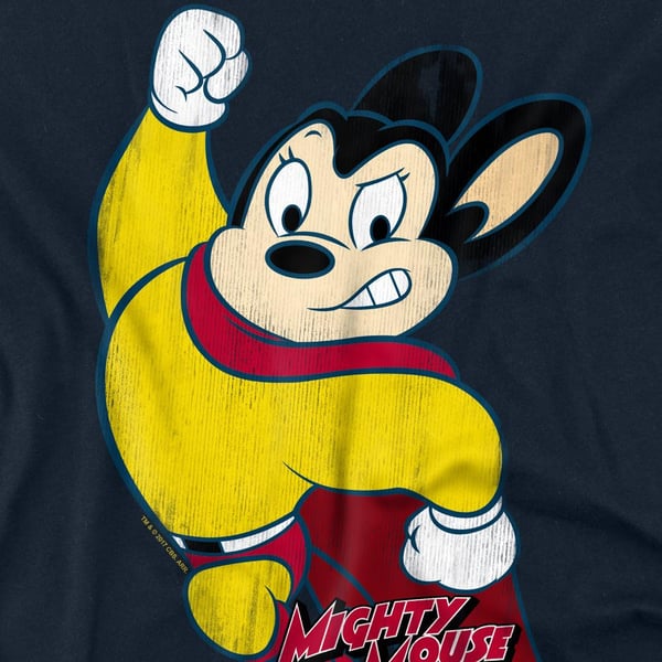 Mighty Mouse Unisex Adult Classic Hero T-Shirt