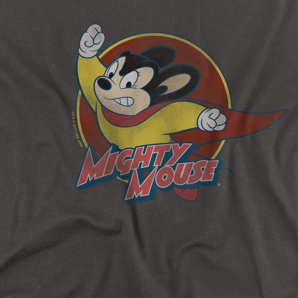 Mighty Mouse Unisex Adult Circle T-Shirt