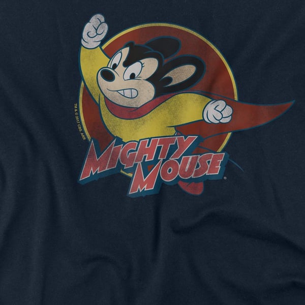 Mighty Mouse Unisex Adult Circle T-Shirt