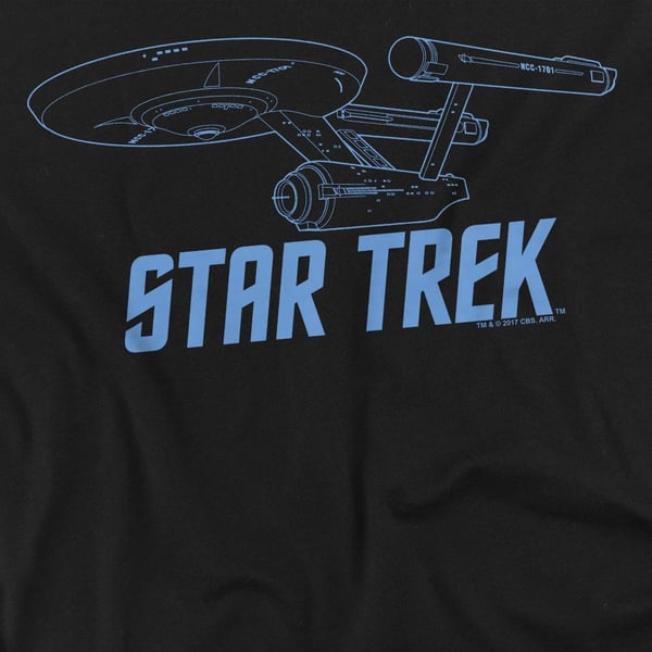 Star Trek Unisex Adult Enterprise Outline T-Shirt