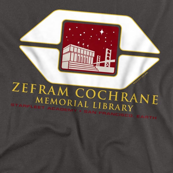 Star Trek Unisex Adult Cochrane Library T-Shirt
