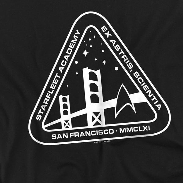 Star Trek Unisex Adult White Academy Logo T-Shirt